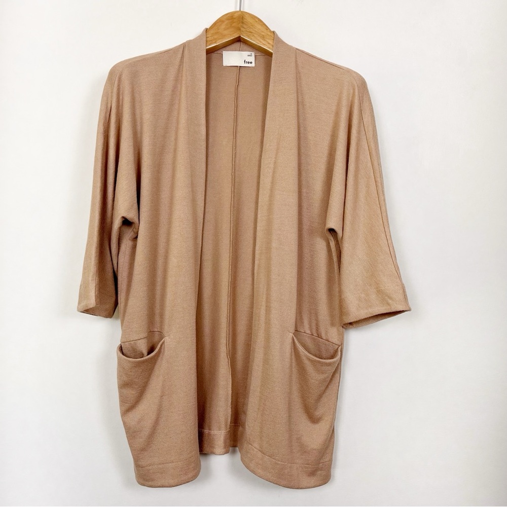 Wilfred Open Front Zlata Cardigan in Warm Beige Size Medium Boho Cottagecore‎